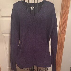 Sonoma Women's Navy V-Neck Sweater